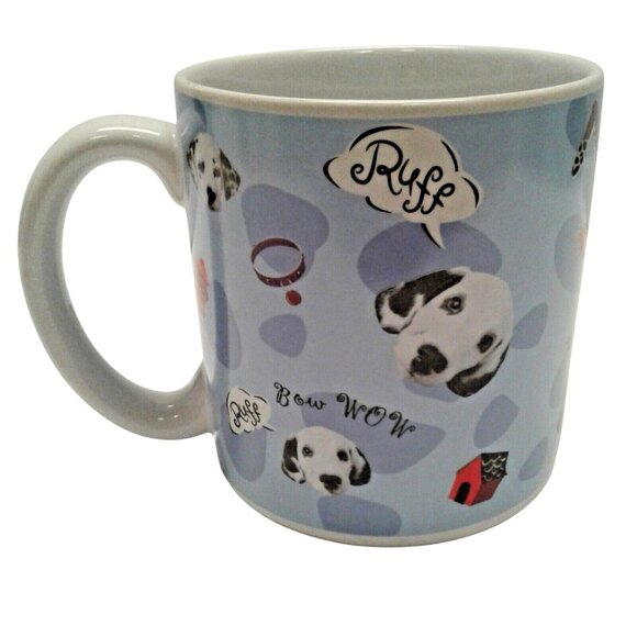 Disney 16 oz coffee mug Bow Wow Dalmatians oversized Blue Bones Dog House Bone - Picture 5 of 7